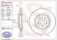 Maserati Levante M161 Brembo Front Brake Disc Rotor 09.F216.11 345mm