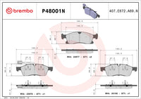 Maserati Levante M161 Brembo Front Brake Pad Set P48001n 193mm