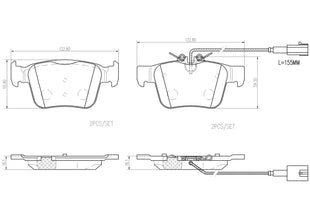 Maserati Levante M161/Ghibli Alfa Romeo Giulia/Stelvio Brembo Rear Brake Pad Set P23180N 123mm