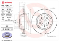 Maserati Ghibli/Quattroporte Brembo Rear Brake disc Painted 09.F217.11 320mm
