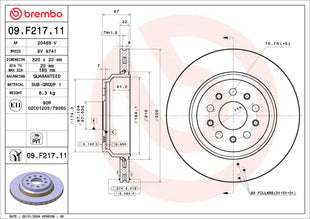 Maserati Ghibli/Quattroporte Brembo Rear Brake disc Painted 09.F217.11 320mm