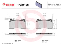 Maserati Ghibli/Alfa Romeo 159 Brembo Front Brake Pad Set P23115n 132mm