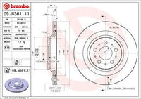 TESLA Model 3 BREMBO Rear Disc Brake Rotor 09.N361.11 335mm