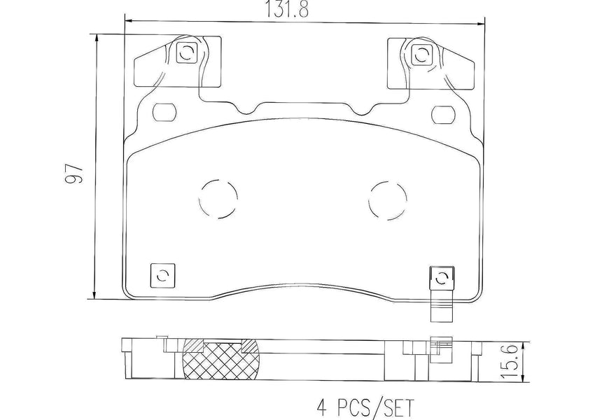 TESLA Model S P85 14-15 BREMBO P10064N Prime Ceramic Brake Pad Set Front 132mm