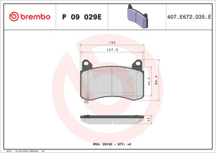 TESLA BREMBO Front Brake Pad Set Beyond EV P09029E 355ml