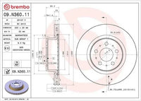TESLA Model 3 BREMBO Front Disc Brake Rotor 09.N360.11 320mm